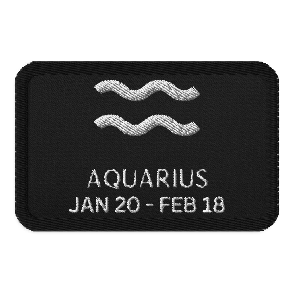 Aquarius Zodiac Embroidered patches - lotzagoodstuf.com