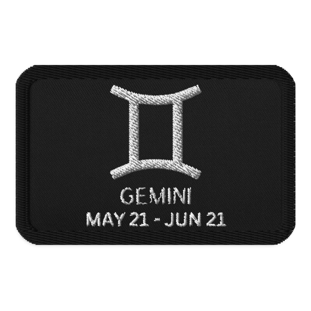 Gemini Zodiac Embroidered patches - lotzagoodstuf.com