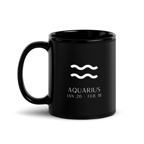 Aquarius Zodiac Black Glossy Mug