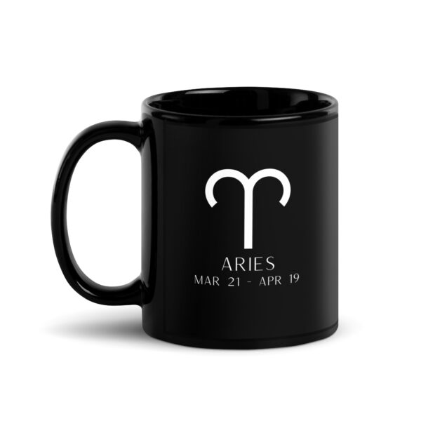 Aries Zodiac Black Glossy Mug
