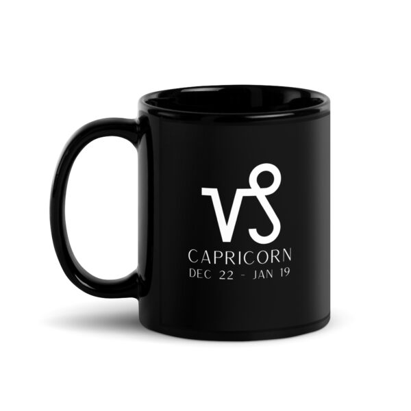 Capricorn Zodiac Black Glossy Mug