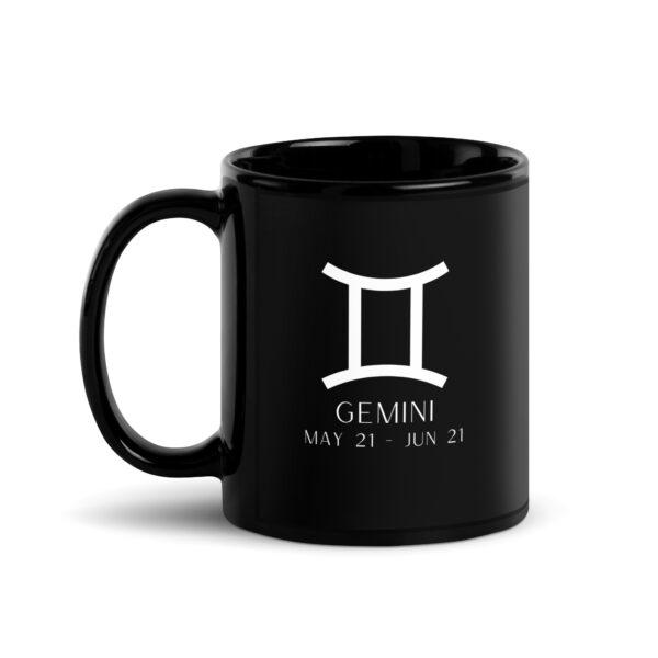 Gemini Zodiac Black Glossy Mug