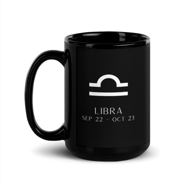 Libra Zodiac Black Glossy Mug