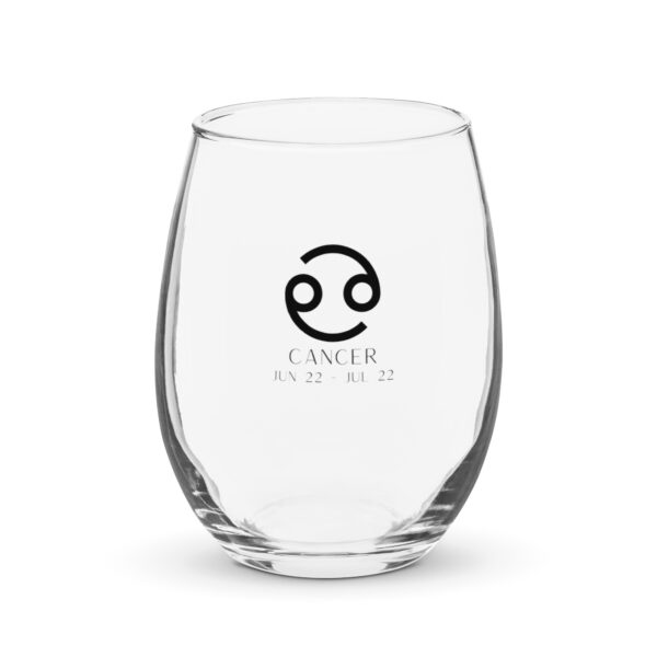 Cancer Zodiac Stemless wine glass