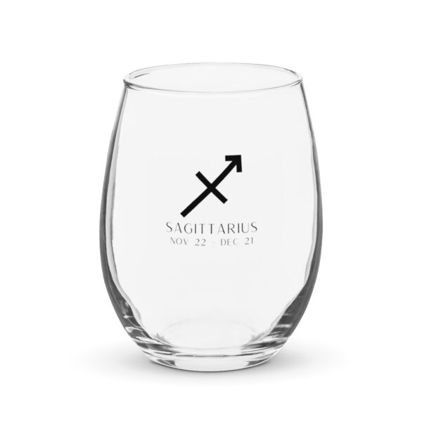 Sagittarius Zodiac Stemless wine glass