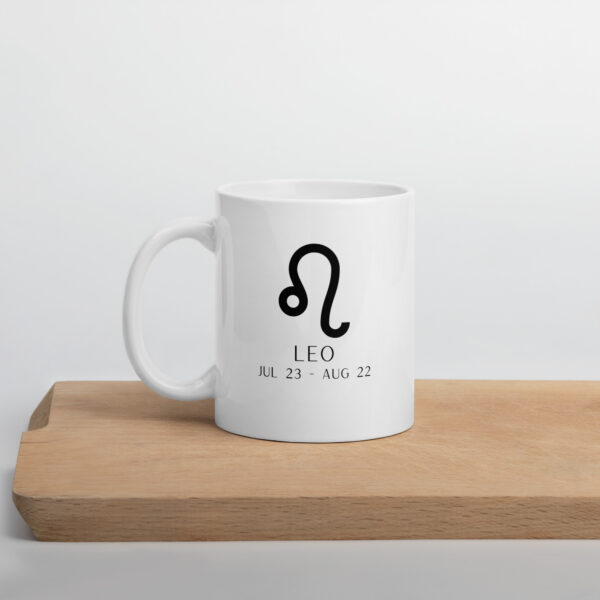 Leo Zodiac White glossy mug