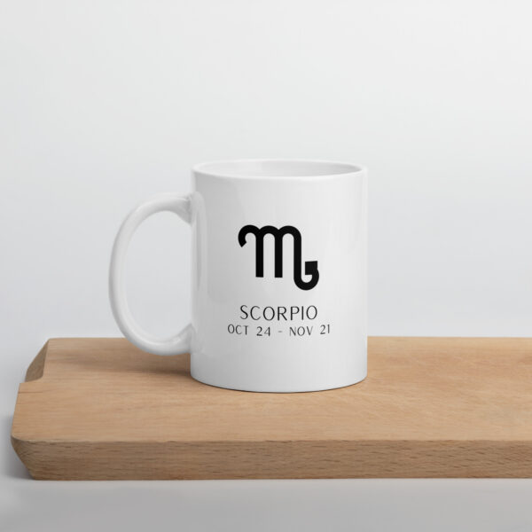 Scorpio Zodiac White glossy mug