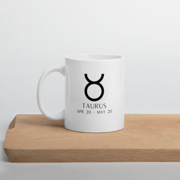 Taurus Zodiac White glossy mug