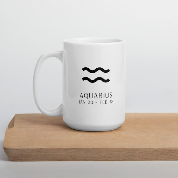 Aquarius Zodiac White glossy mug