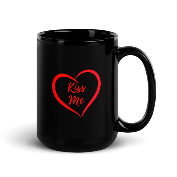 Kiss Me Black Glossy Mug