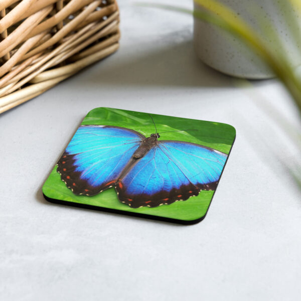 Blue Butterfly Cork-back coaster