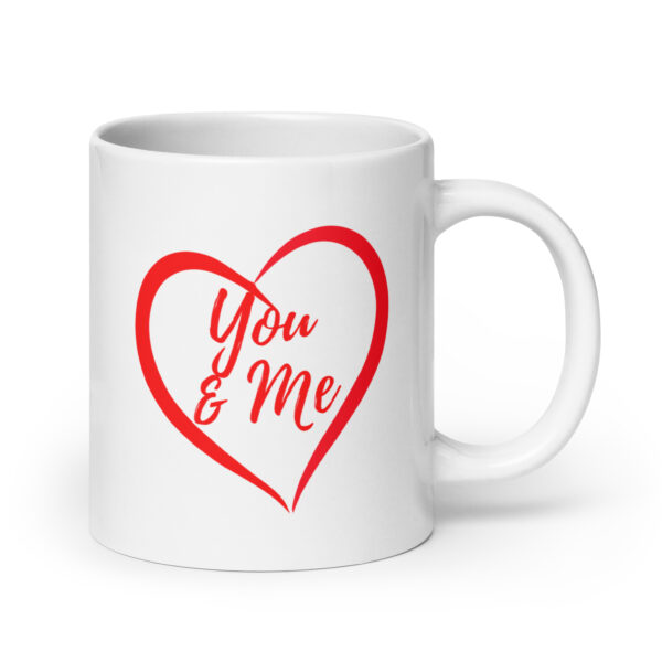 You & Me White glossy mug
