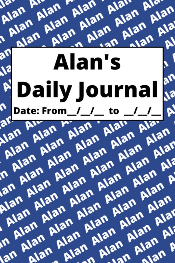 Personalized Daily Journal – Alan: Blue cover