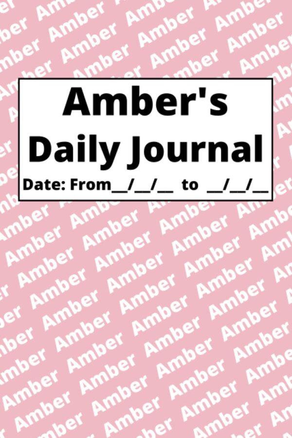 Personalized Daily Journal – Amber: Pink cover