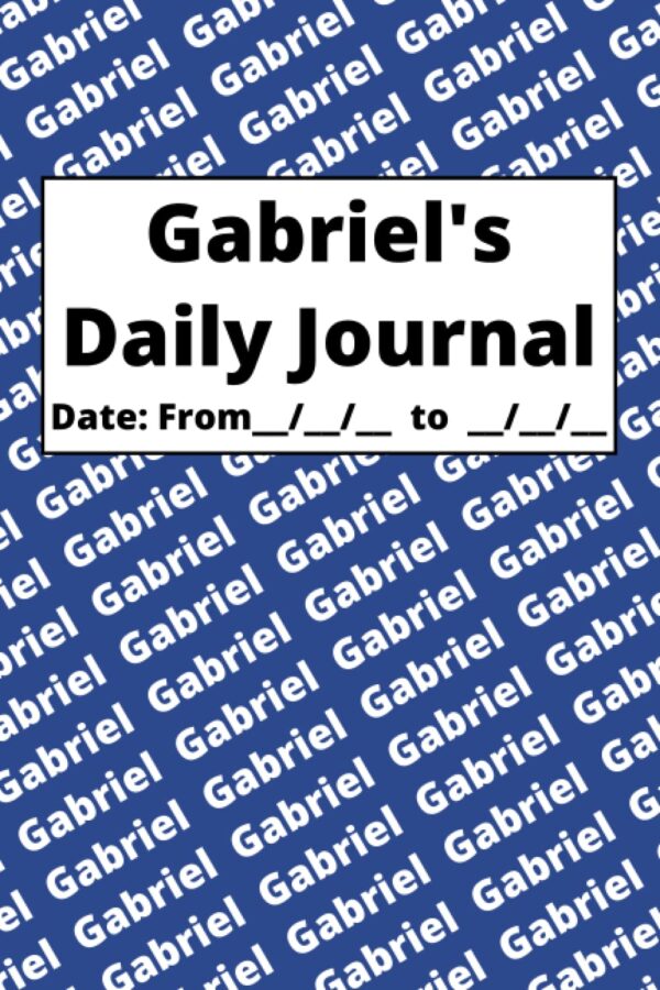 Personalized Daily Journal – Gabriel: Blue cover