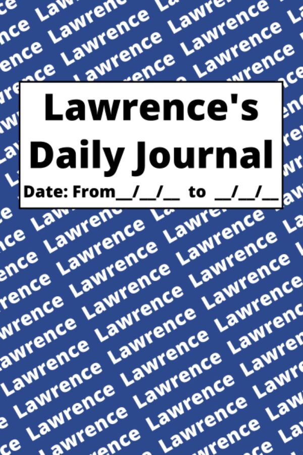 Personalized Daily Journal – Lawrence: Blue cover