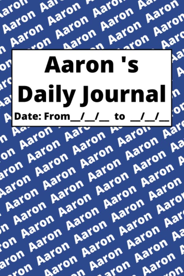 Personalized Daily Journal – Aaron: Blue cover