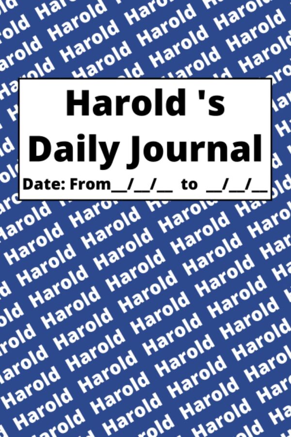 Personalized Daily Journal – Harold: Blue cover