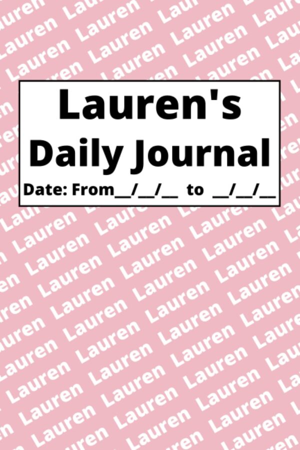 Personalized Daily Journal – Lauren: Pink cover