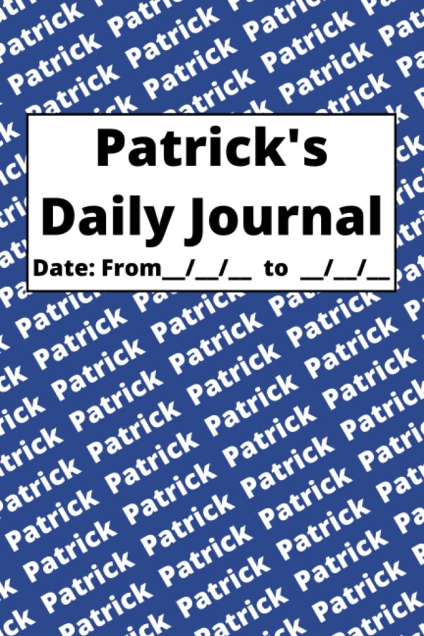Personalized Daily Journal – Patrick: Blue cover