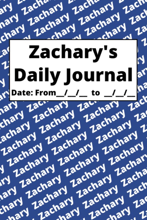 Personalized Daily Journal – Zachary: Blue cover