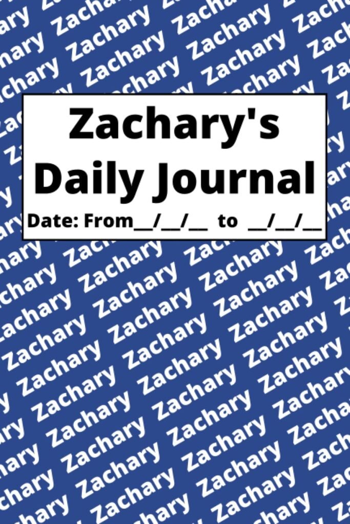 Personalized Daily Journal – Zachary: Blue cover Personalized Daily Journal – Zachary: Blue cover