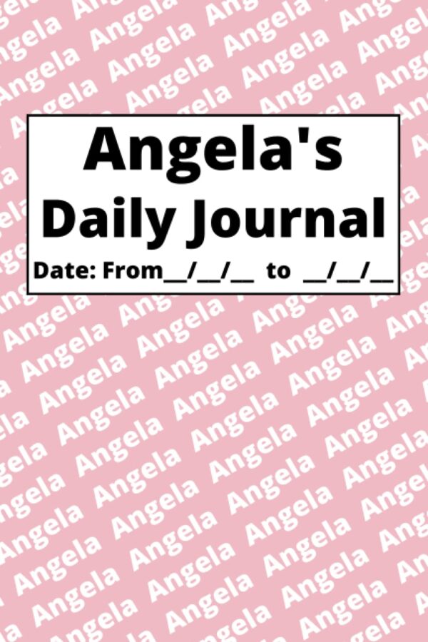 Personalized Daily Journal – Angela: Pink cover