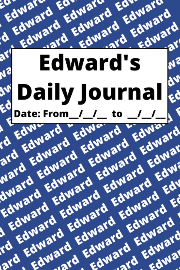 Personalized Daily Journal – Edward: Blue cover