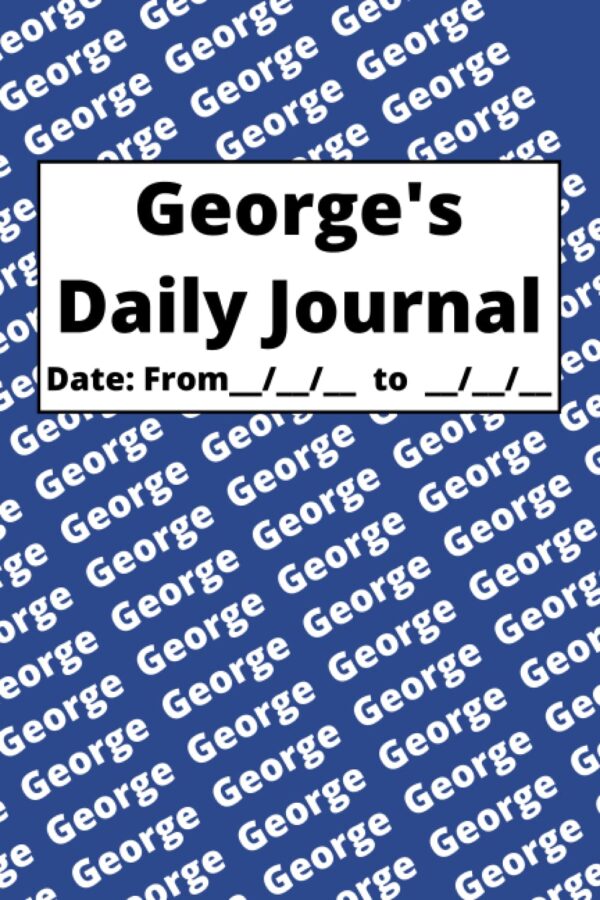 Personalized Daily Journal – George: Blue cover