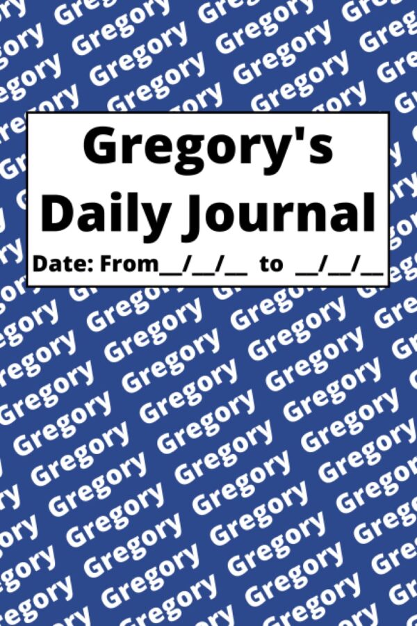 Personalized Daily Journal – Gregory: Blue cover