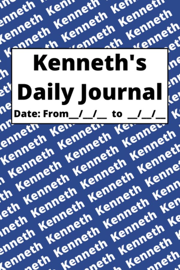 Personalized Daily Journal – Kenneth: Blue cover