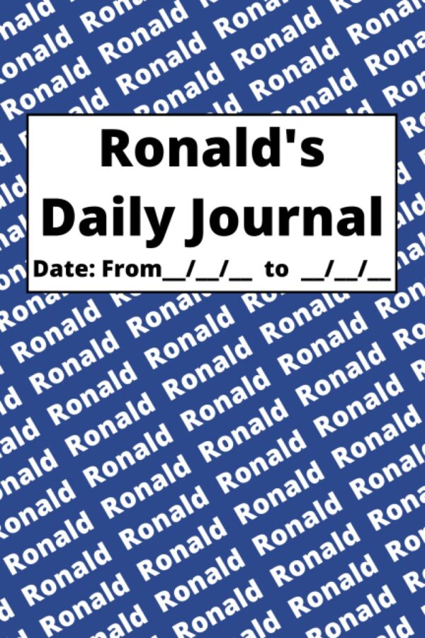 Personalized Daily Journal – Ronald: Blue cover