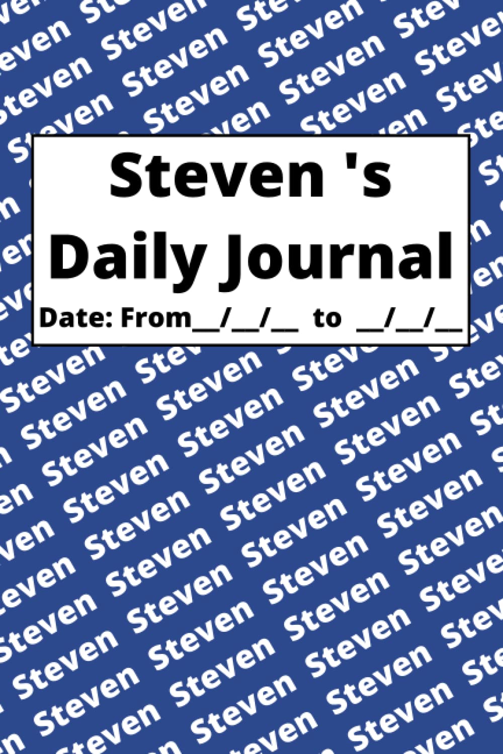 Personalized Daily Journal – Steven: Blue cover