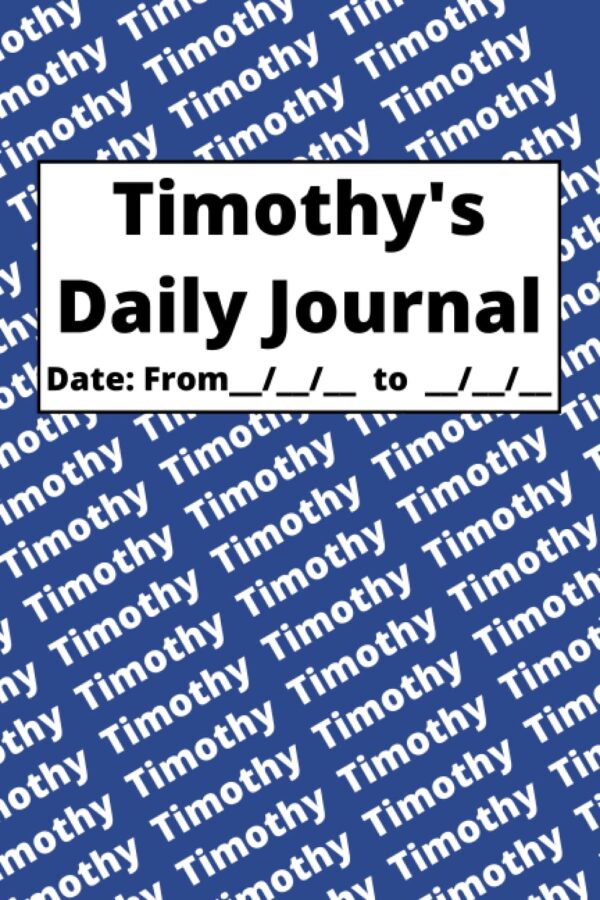 Personalized Daily Journal – Timothy: Blue cover