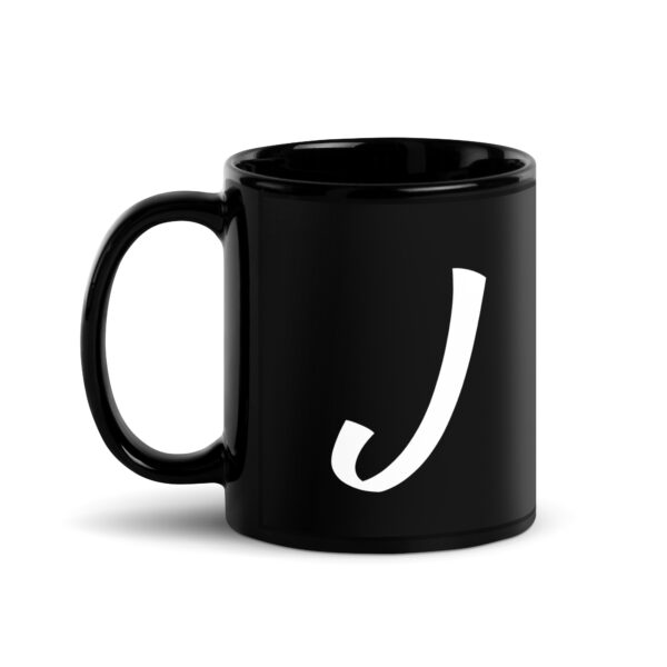 Personalized Letter J Black Glossy Mug - Image 2