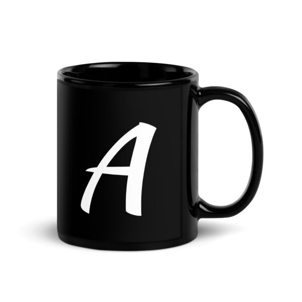 Personalized Letter A Black Glossy Mug