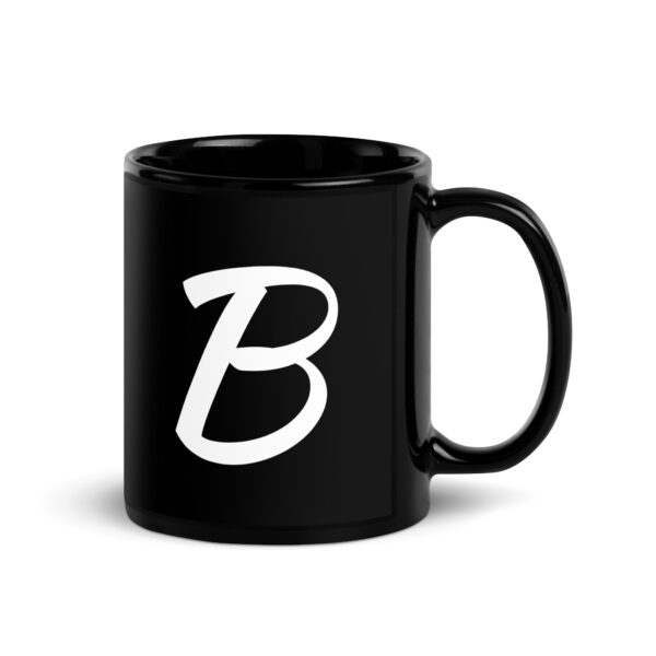 Personalized Letter B Black Glossy Mug