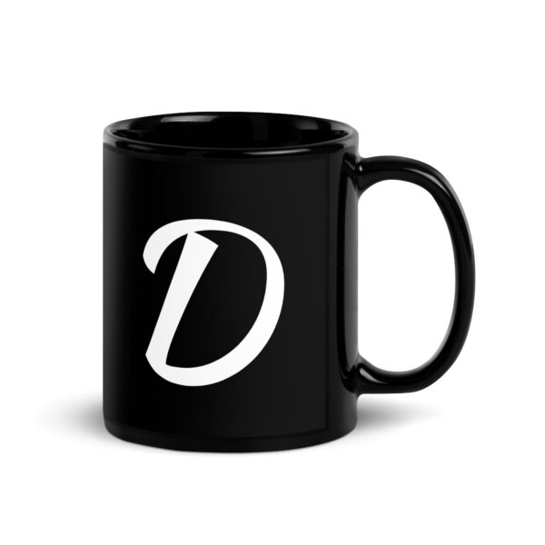 Personalized Letter D Black Glossy Mug