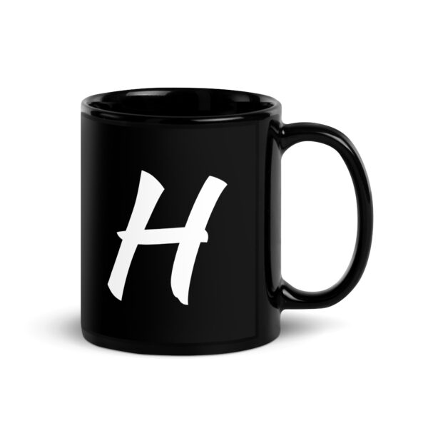 Personalized Letter H Black Glossy Mug