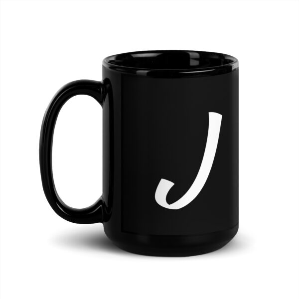 Personalized Letter J Black Glossy Mug - Image 4