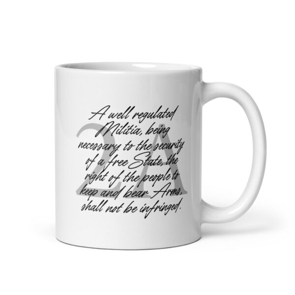 Second Amendment White glossy mug