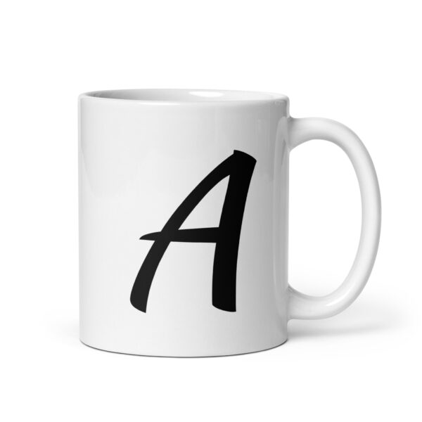 Personalized Letter A White glossy mug