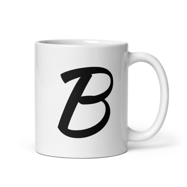 Personalized Letter B White glossy mug