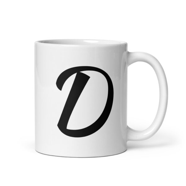 Personalized Letter D White glossy mug