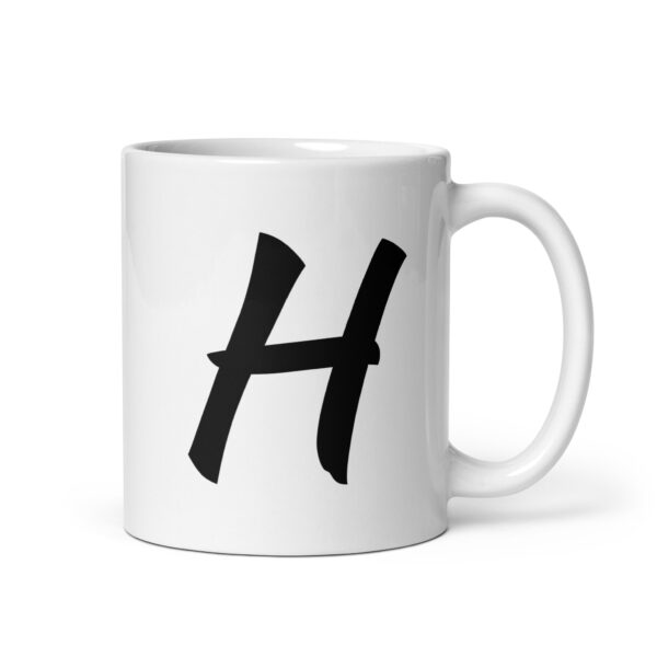 Personalized Letter H White glossy mug