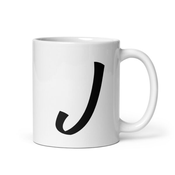 Personalized Letter J White glossy mug