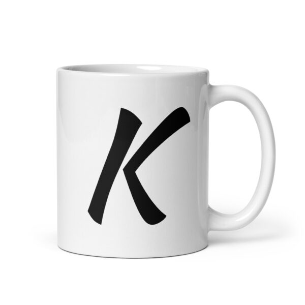 Personalized Letter K White glossy mug