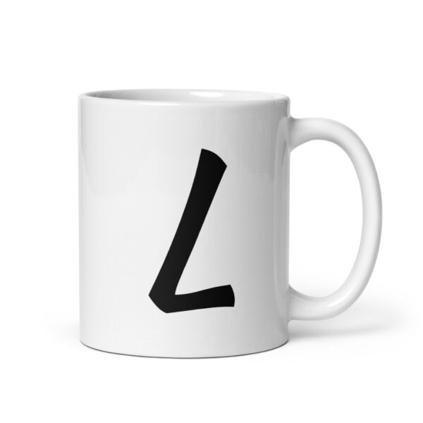 Personalized Letter L White glossy mug