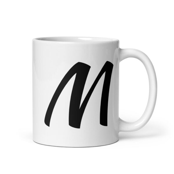 Personalized Letter M White glossy mug