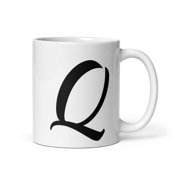 Personalized Letter Q White glossy mug